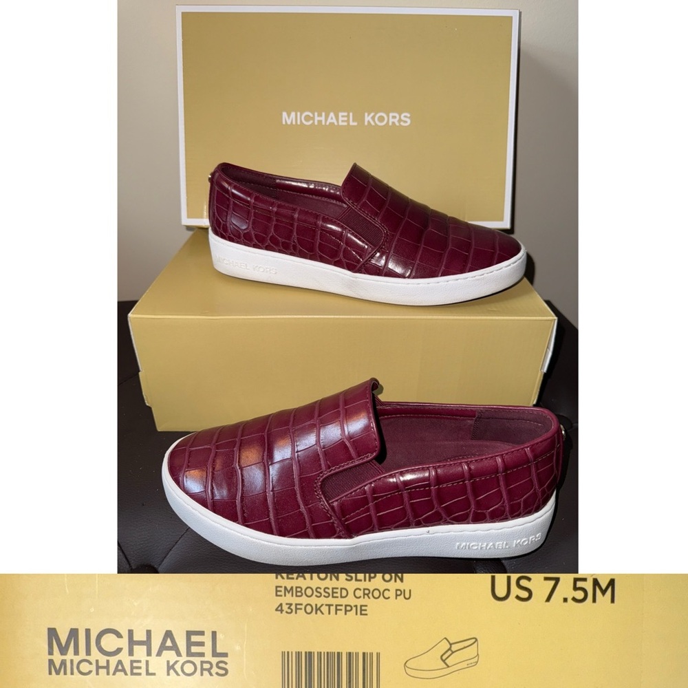 Michael Kors Men's Deep Red Embossed Loafers